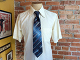 1970s Vintage COUNTESS MARA New York Woolf Brothers Necktie Blue, White & Red Wide Disco Era Tie Designer Woven Tie