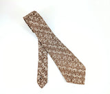 1950s Vintage Dragon & Phoenix Jacquard Necktie Woven Brocade Silk or Silk Blend Tie Mid Century Men's Dress Tie Brown, Ivory Heraldic Tie