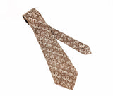 1950s Vintage Dragon & Phoenix Jacquard Necktie Woven Brocade Silk or Silk Blend Tie Mid Century Men's Dress Tie Brown, Ivory Heraldic Tie