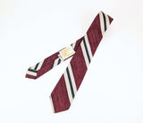 1960s Vintage Damon Skinny Silk Necktie, Woody's Men's Shop Manhattan by Damon, Red Striped Tie, Mod Continental Neck Tie, All Silk