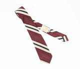 1960s Vintage Damon Skinny Silk Necktie, Woody's Men's Shop Manhattan by Damon, Red Striped Tie, Mod Continental Neck Tie, All Silk