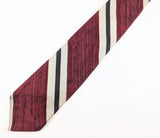1960s Vintage Damon Skinny Silk Necktie, Woody's Men's Shop Manhattan by Damon, Red Striped Tie, Mod Continental Neck Tie, All Silk