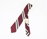 1960s Vintage Damon Skinny Silk Necktie, Woody's Men's Shop Manhattan by Damon, Red Striped Tie, Mod Continental Neck Tie, All Silk