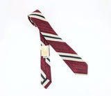 1960s Vintage Damon Skinny Silk Necktie, Woody's Men's Shop Manhattan by Damon, Red Striped Tie, Mod Continental Neck Tie, All Silk