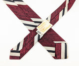 1960s Vintage Damon Skinny Silk Necktie, Woody's Men's Shop Manhattan by Damon, Red Striped Tie, Mod Continental Neck Tie, All Silk