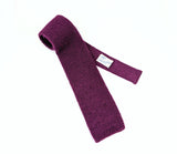 1960s Vintage Rooster Heathernit Mohair & Wool Knit Tie Eggplant or Aubergine Purple Square End Vintage Necktie Mod 3" Wide