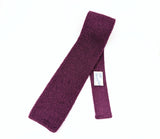 1960s Vintage Rooster Heathernit Mohair & Wool Knit Tie Eggplant or Aubergine Purple Square End Vintage Necktie Mod 3" Wide