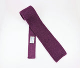 1960s Vintage Rooster Heathernit Mohair & Wool Knit Tie Eggplant or Aubergine Purple Square End Vintage Necktie Mod 3" Wide