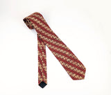 1950s Vintage Indonesian Batik Necktie | Rust Brown Mid Century Modern Cotton Tie | Tiki Polynesian Atomic Era Men's Narrow Neck Tie