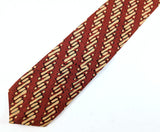 1950s Vintage Indonesian Batik Necktie | Rust Brown Mid Century Modern Cotton Tie | Tiki Polynesian Atomic Era Men's Narrow Neck Tie