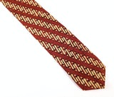 1950s Vintage Indonesian Batik Necktie | Rust Brown Mid Century Modern Cotton Tie | Tiki Polynesian Atomic Era Men's Narrow Neck Tie