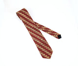 1950s Vintage Indonesian Batik Necktie | Rust Brown Mid Century Modern Cotton Tie | Tiki Polynesian Atomic Era Men's Narrow Neck Tie