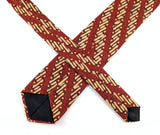 1950s Vintage Indonesian Batik Necktie | Rust Brown Mid Century Modern Cotton Tie | Tiki Polynesian Atomic Era Men's Narrow Neck Tie
