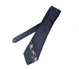 Vintage 1980s Fox Hunt Polyester Necktie, Navy Equestrian Tie, Embroidered Hunting Scene, Men's Vintage Country Tie