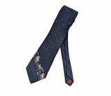 Vintage 1980s Fox Hunt Polyester Necktie, Navy Equestrian Tie, Embroidered Hunting Scene, Men's Vintage Country Tie