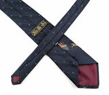 Vintage 1980s Fox Hunt Polyester Necktie, Navy Equestrian Tie, Embroidered Hunting Scene, Men's Vintage Country Tie