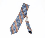 1970s Vintage Count Dino Tie Italian Style Disco Necktie Blue & Brown Geometric Men's Tie from Grove Gerry's Ridgewood, Sunnyside Queens, NY
