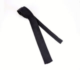 1960s Vintage Rooster Black Wool Necktie, Skinny Square End Tie, Solid Black Mod Tie, Men's All Wool Vintage Tie, Mid Century