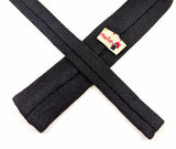1960s Vintage Rooster Black Wool Necktie, Skinny Square End Tie, Solid Black Mod Tie, Men's All Wool Vintage Tie, Mid Century