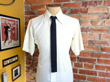 1960s Vintage Rooster Black Wool Necktie, Skinny Square End Tie, Solid Black Mod Tie, Men's All Wool Vintage Tie, Mid Century