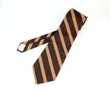 1970s Vintage King's Road Collection Sears Brown Striped Disco Necktie | 100% Polyester