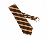 1970s Vintage King's Road Collection Sears Brown Striped Disco Necktie | 100% Polyester
