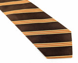 1970s Vintage King's Road Collection Sears Brown Striped Disco Necktie | 100% Polyester