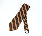1970s Vintage King's Road Collection Sears Brown Striped Disco Necktie | 100% Polyester