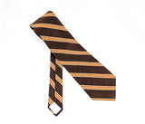 1970s Vintage King's Road Collection Sears Brown Striped Disco Necktie | 100% Polyester