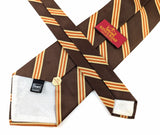 1970s Vintage King's Road Collection Sears Brown Striped Disco Necktie | 100% Polyester