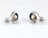 1950s-60s Mid-Century Modernist Marked JML Sterling & Pearl Cufflinks
