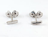 1960s SWANK Spiral Cufflinks Mid Century Modern Mad Men Era Modernist Silver Tone Metal Men's Vintage Cufflink Set with Hematite Balls