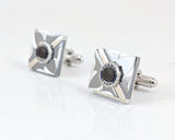 1960s Vintage American Legion Cufflinks, Silver with Blue Enamel Patriotic Cuff Links, Mid Century Men’s Jewelry, Veteran Gift by Anson