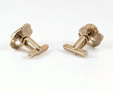 1950s Largemouth Bass Cufflinks Mad Men Era Men's Vintage Gold Tone Metal Cuff Links Set with leaping fish by HICKOK