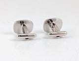 Vintage 1950s Shields Fifth Avenue Cufflinks Mother of Pearl Mid Century Men's Jewelry MOP Silver Tone