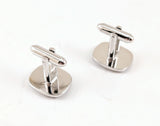 Vintage 1950s Shields Fifth Avenue Cufflinks Mother of Pearl Mid Century Men's Jewelry MOP Silver Tone
