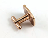 1960s Vintage HICKOK U.S.A. men's cufflinks featuring a striking mid-century modernist design in gold tone and black enamel.