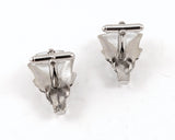 1960s Egyptian Pharaoh Cufflinks Large Sculptural Silver Tone Vintage Men's Egyptian Revival Statement Jewelry