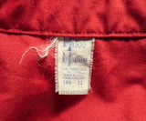 1970s Vintage Vibrant Red Western Shirt Men's Cowboy Style Long Sleeve Pearl Snap Shirt by Malco Modes San Francisco - Size LARGE