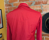 1970s Vintage Vibrant Red Western Shirt Men's Cowboy Style Long Sleeve Pearl Snap Shirt by Malco Modes San Francisco - Size LARGE