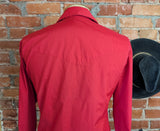 1970s Vintage Vibrant Red Western Shirt Men's Cowboy Style Long Sleeve Pearl Snap Shirt by Malco Modes San Francisco - Size LARGE