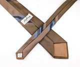 1970s Vintage Lilly Daché Geometric Necktie, Disco Era Brown and Blue Polyester and Silk Blend Abstract Men's Tie
