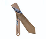 1970s Vintage Lilly Daché Geometric Necktie, Disco Era Brown and Blue Polyester and Silk Blend Abstract Men's Tie