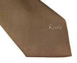 1970s Vintage Lilly Daché Geometric Necktie, Disco Era Brown and Blue Polyester and Silk Blend Abstract Men's Tie