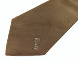 1970s Vintage Lilly Daché Geometric Necktie, Disco Era Brown and Blue Polyester and Silk Blend Abstract Men's Tie