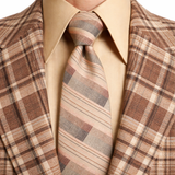 1970s Wide Brown Floral Wembley Tie Men's Vintage Disco Era Brown Textured Polyester Necktie Wemlon Fabric by Wembley