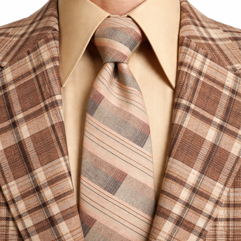 1970s Wide Brown Floral Wembley Tie Men's Vintage Disco Era Brown Textured Polyester Necktie Wemlon Fabric by Wembley