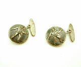 1930s Deco Clown Cufflinks Mens Vintage Art Deco Era Silver Plated Brass Cufflink Set with Harlequin Clown Designs