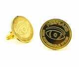 1 Pair Vintage NYC Peepshow Cufflinks Gold Tone Metal Mens Cufflink Set Made of Peep Show Tokens from PEEPLAND Times Square, New York City