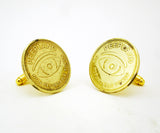1 Pair Vintage NYC Peepshow Cufflinks Gold Tone Metal Mens Cufflink Set Made of Peep Show Tokens from PEEPLAND Times Square, New York City